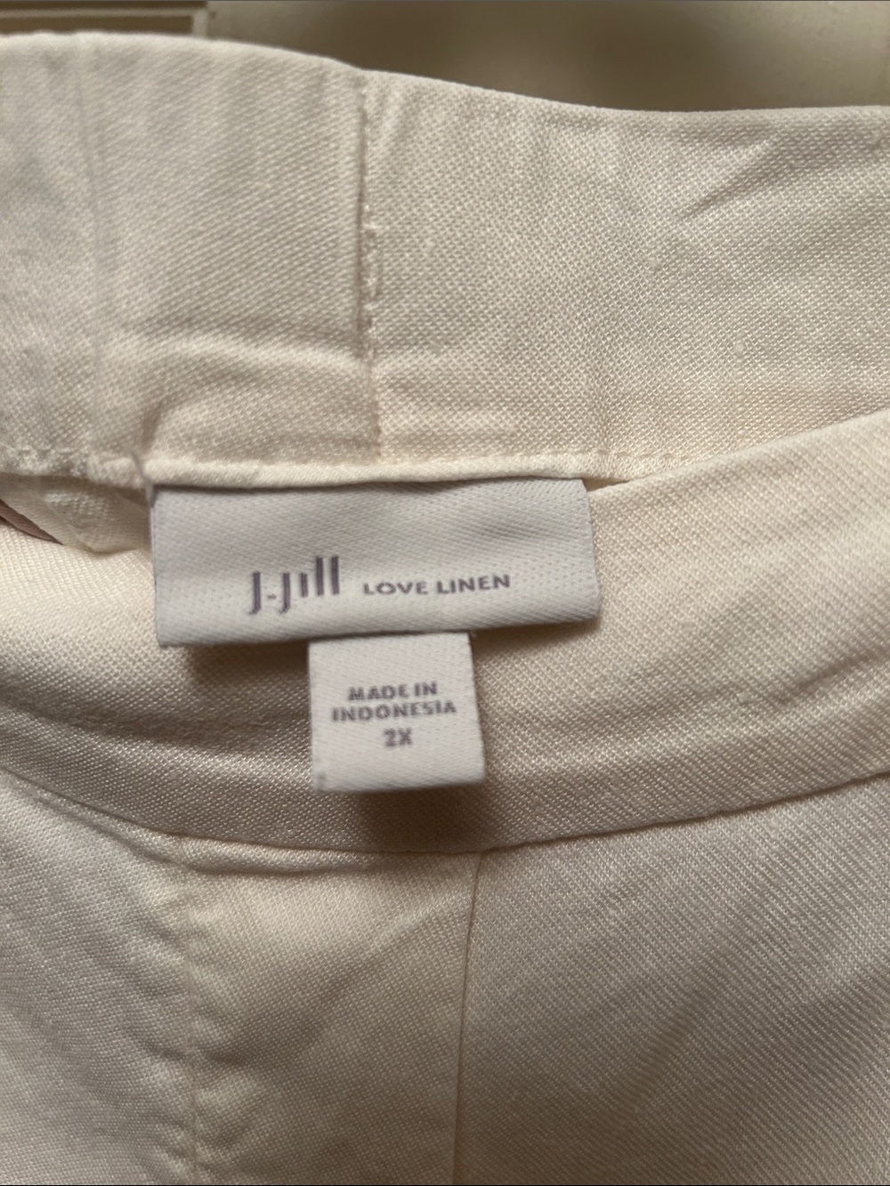 J. Jill Cream Linen Wide Leg Pants - Picture 2 of 3